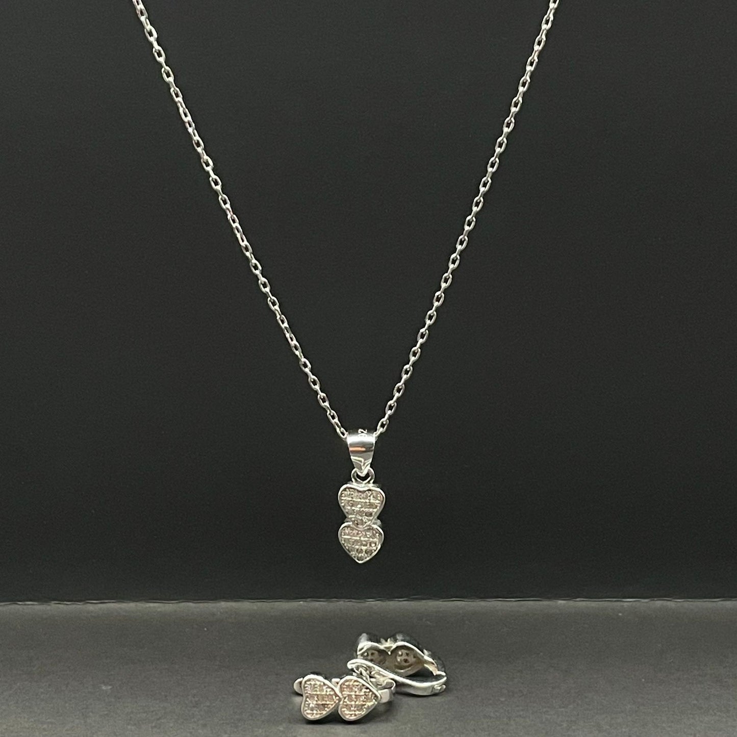 Women's Silver Necklace & Earrings