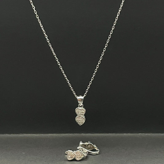 Women's Silver Necklace & Earrings